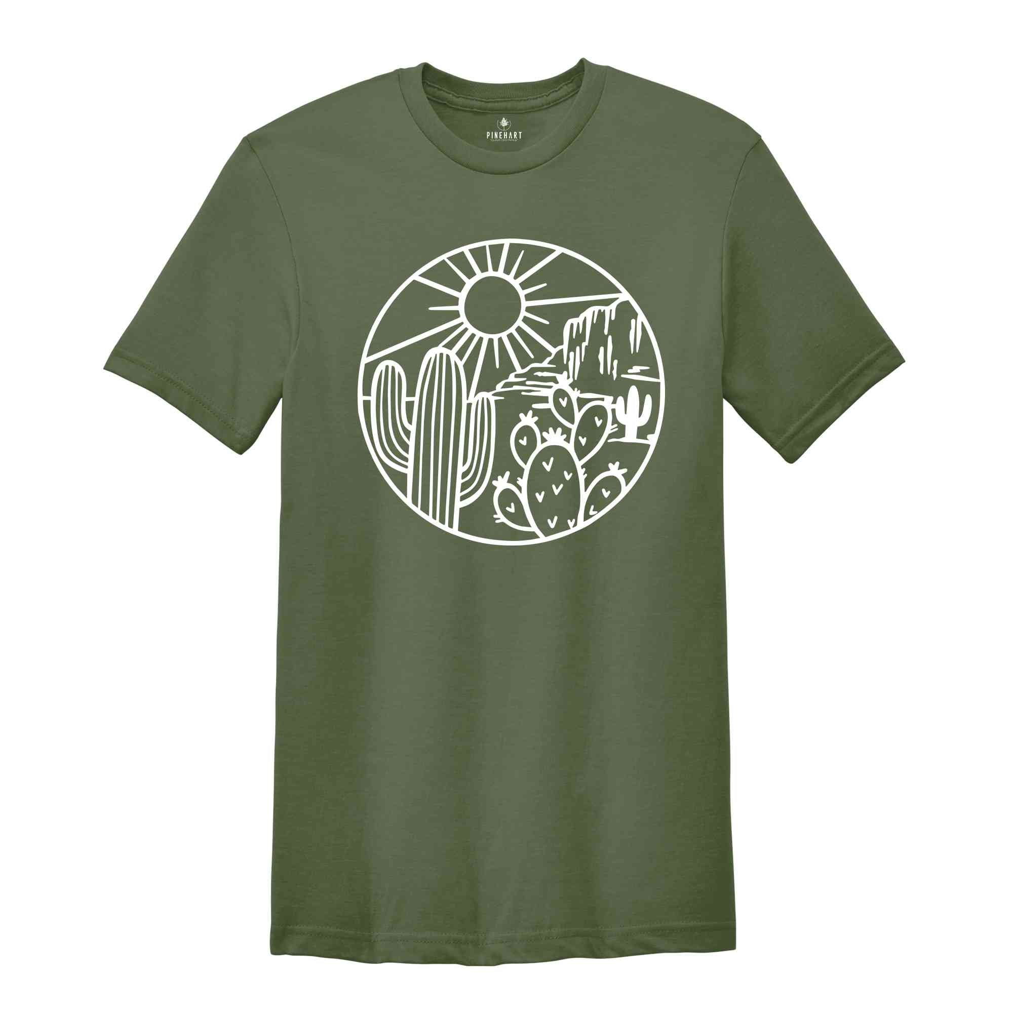 Desert Shirt, Cactus Plants, Cactus Shirt, Desert Adventure Shirt, Arizona Shirt, Cute Cactus Shirt, Cactus Scene Shirt