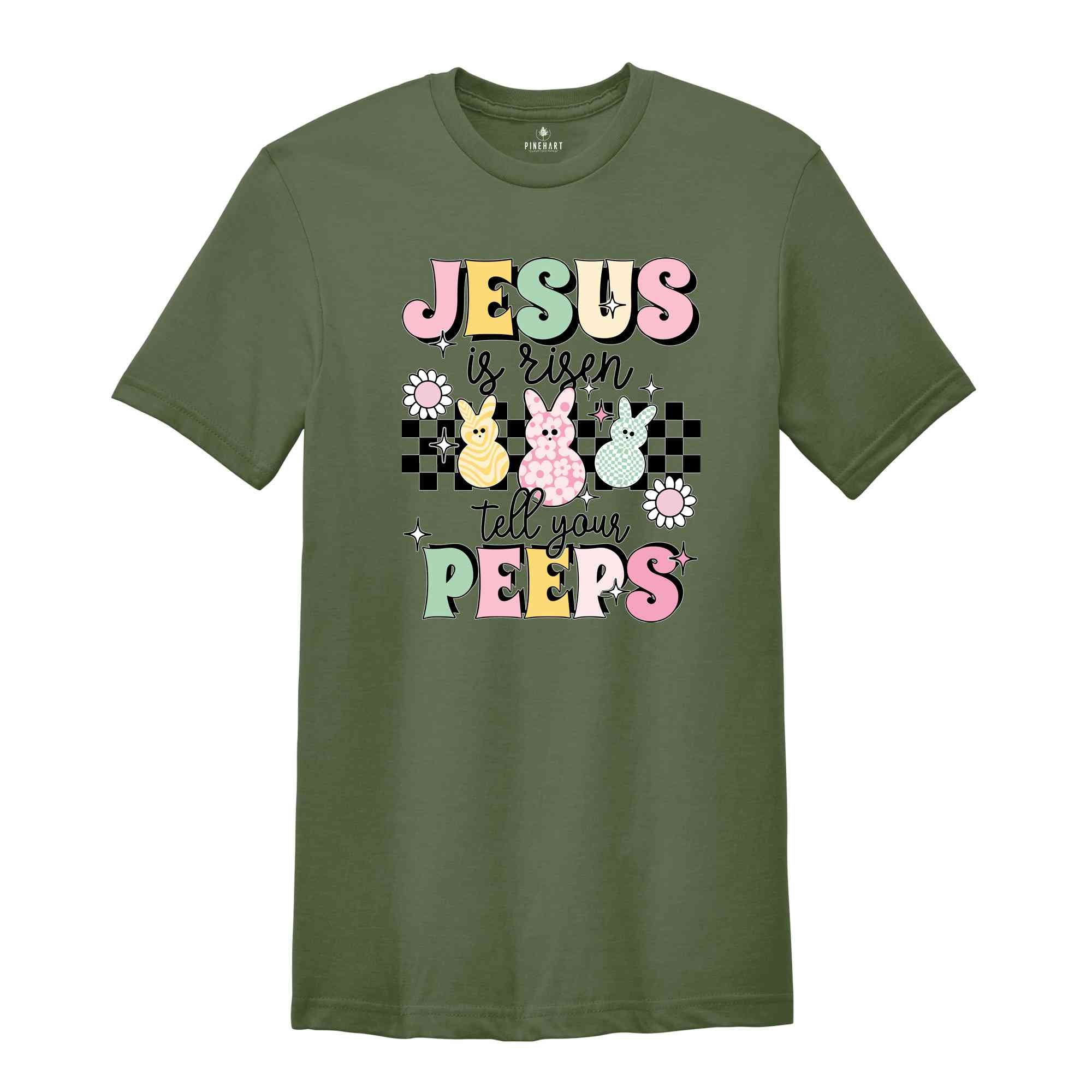 Jesus Is Risen Tell Your Peeps Shirt, Easter Christian Kids T-Shirt, Jesus Easter Shirt, He is Risen Shirt, Religious Easter Shirt