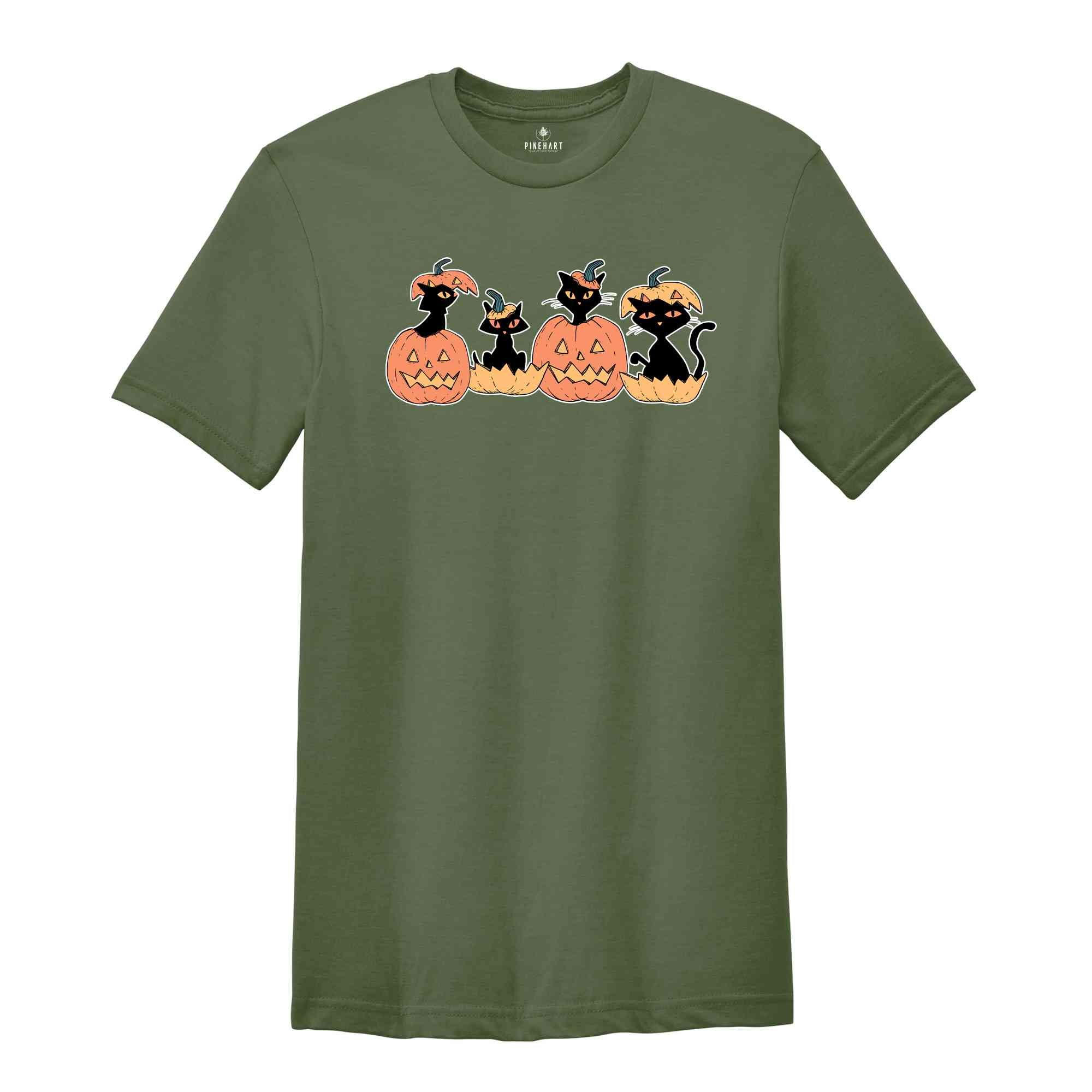 Cute Halloween Cats Shirt, Halloween Cat Shirt, Retro Cat Shirt, Retro Halloween Shirt, Cat Social Club Shirt