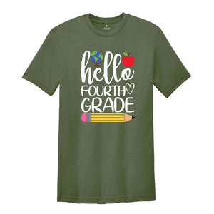 Hello Fourth Grade Shirt, Fourth Grade Teacher Shirt, Teacher Gift, Gift for Teachers, 4th Grade, Fourth Grade Teacher,Back to School Shirt