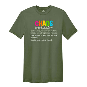 Chaos Coordinator Shirt, Back To School Shirt, Teacher Life Shirt, Teacher Gift, Teacher Appreciation, Teacher Life Shirt, Cute Teacher Tee