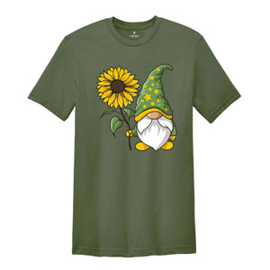 Cute Gnome Shirt, Daisy Graphic Tees, Floral Shirts for Women, Spring T-Shirt, Summer Clothing, Gift for Her, Gnome Gifts, Kids Gnome Shirts