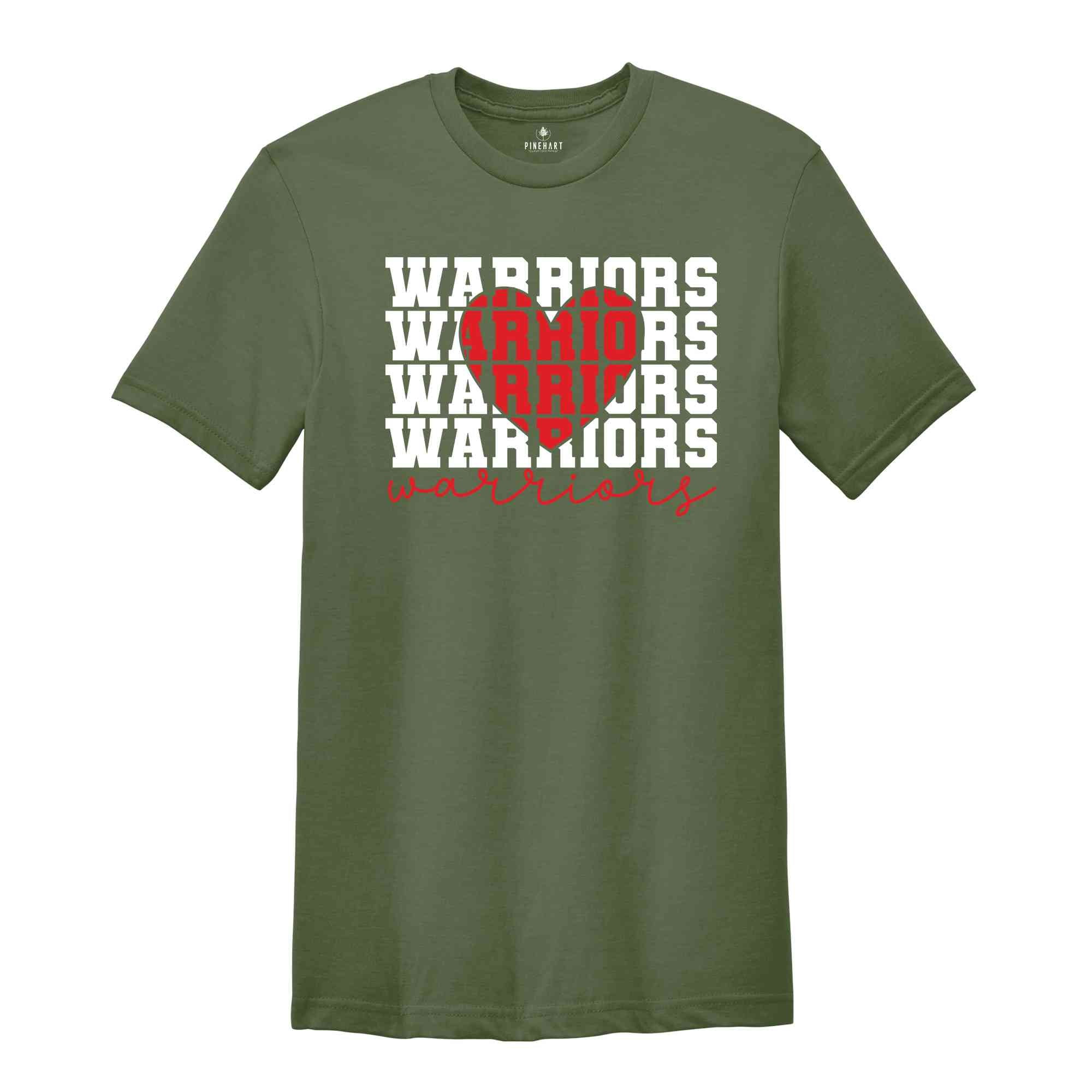 Team Mascot Shirt, Warriors Team Shirt, Warriors Football Shirt, Warriors Fan Shirt, Warriors School Shirt, Warriors School Spirit