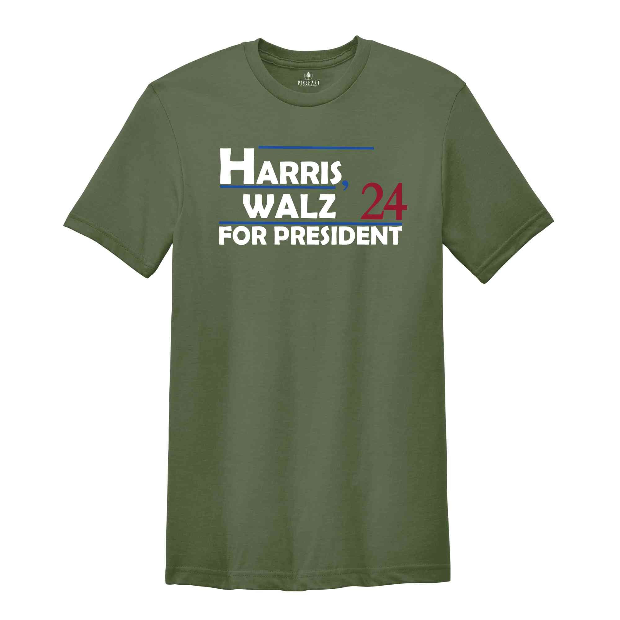 Harris Walz 2024 Shirt, Kamala Harris Shirt, Tim Walz Shirt, Gift for Democrat, Vote Kamala Shirt, Madam President Shirt