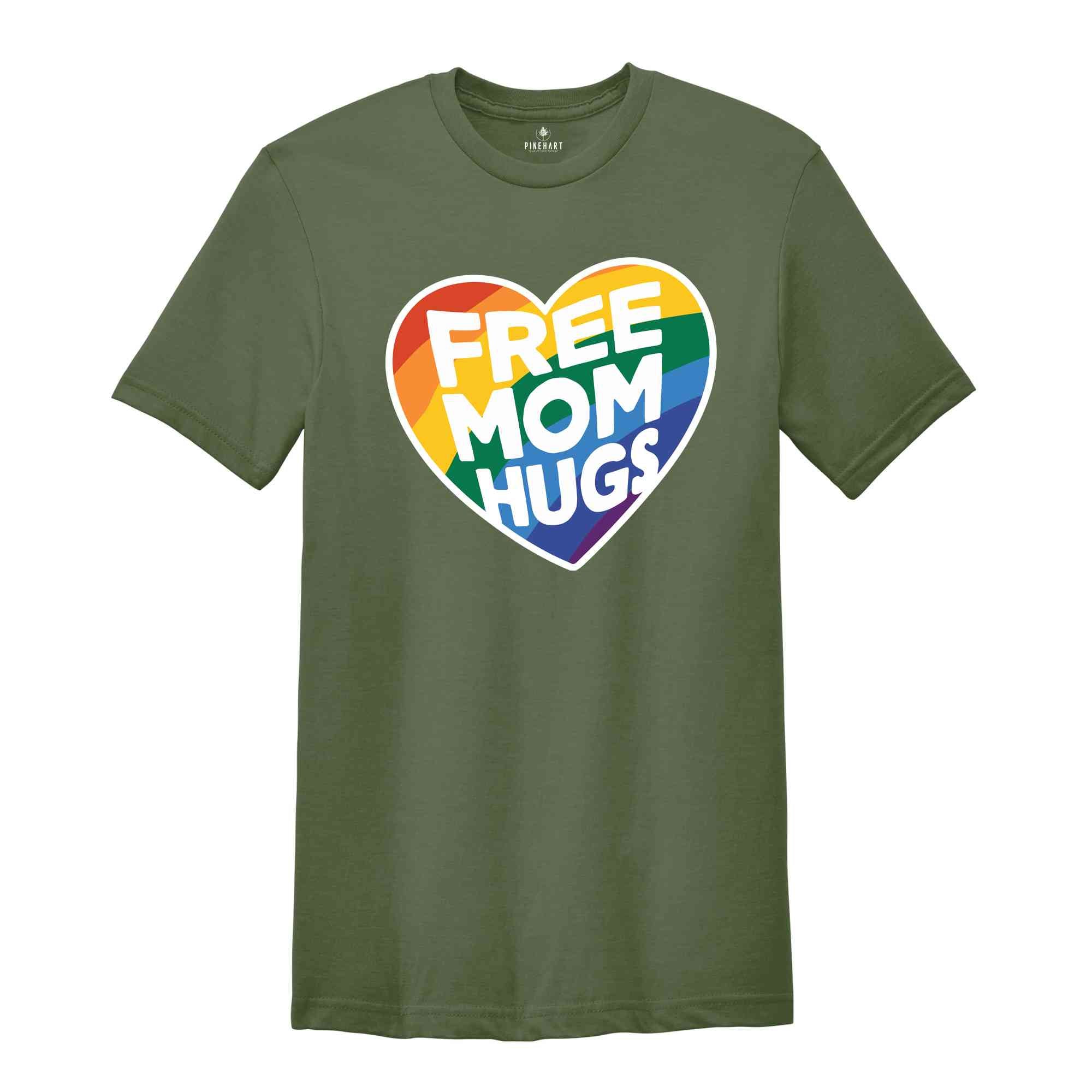 Free Mom Hugs Shirt, Love Is Love, Pride Heart Shirt, Equality Shirt, Queer Shirt, Funny Gay Pride Tank, LGBT Pride Gift