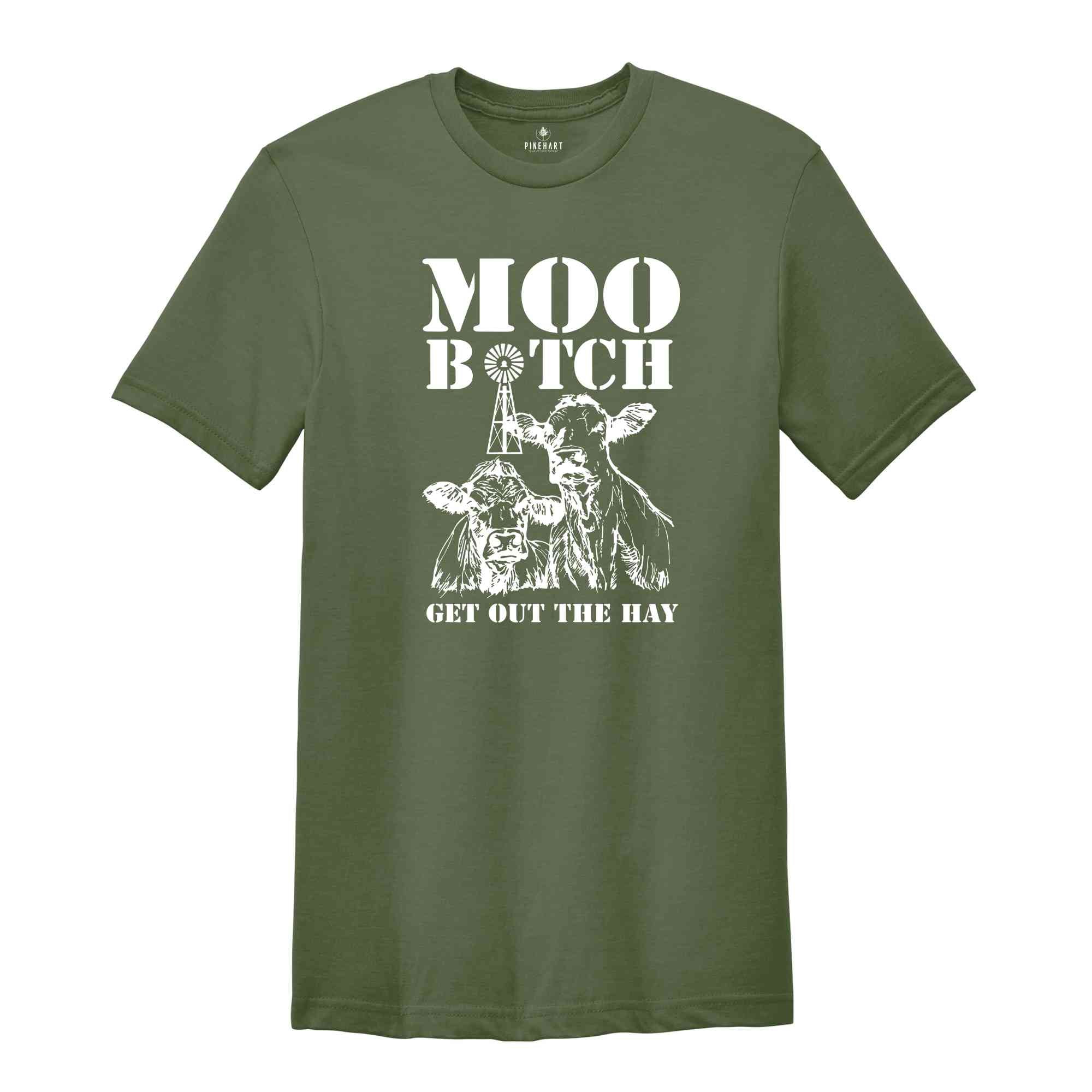 Moo Bitch Get Out The Way Shirt, Sleeping Cow Tee, Animal Lover Shirt, Cute Cow Drawing Shirt, Animal Lover Tee