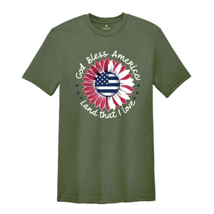 God Bless America Land That I love 4th Of July Shirt, 4th of July Sunflower Shirt,Freedom Shirt,Fourth Of July Shirt,Patriotic Shirt