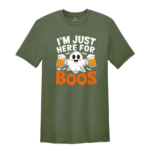 I'm Just Here for the Boos Shirt, Funny Halloween Ghost Shirt, Beer Lover Tee, Drinking Ghost, Halloween Party, Funny ghost Shirt