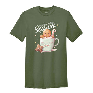 Hot Chocolate Season Shirt, Gingerbread Shirt, Funny Christmas Shirt, Cute Christmas Shirt, Most Wonderful Time, Xmas Gift,