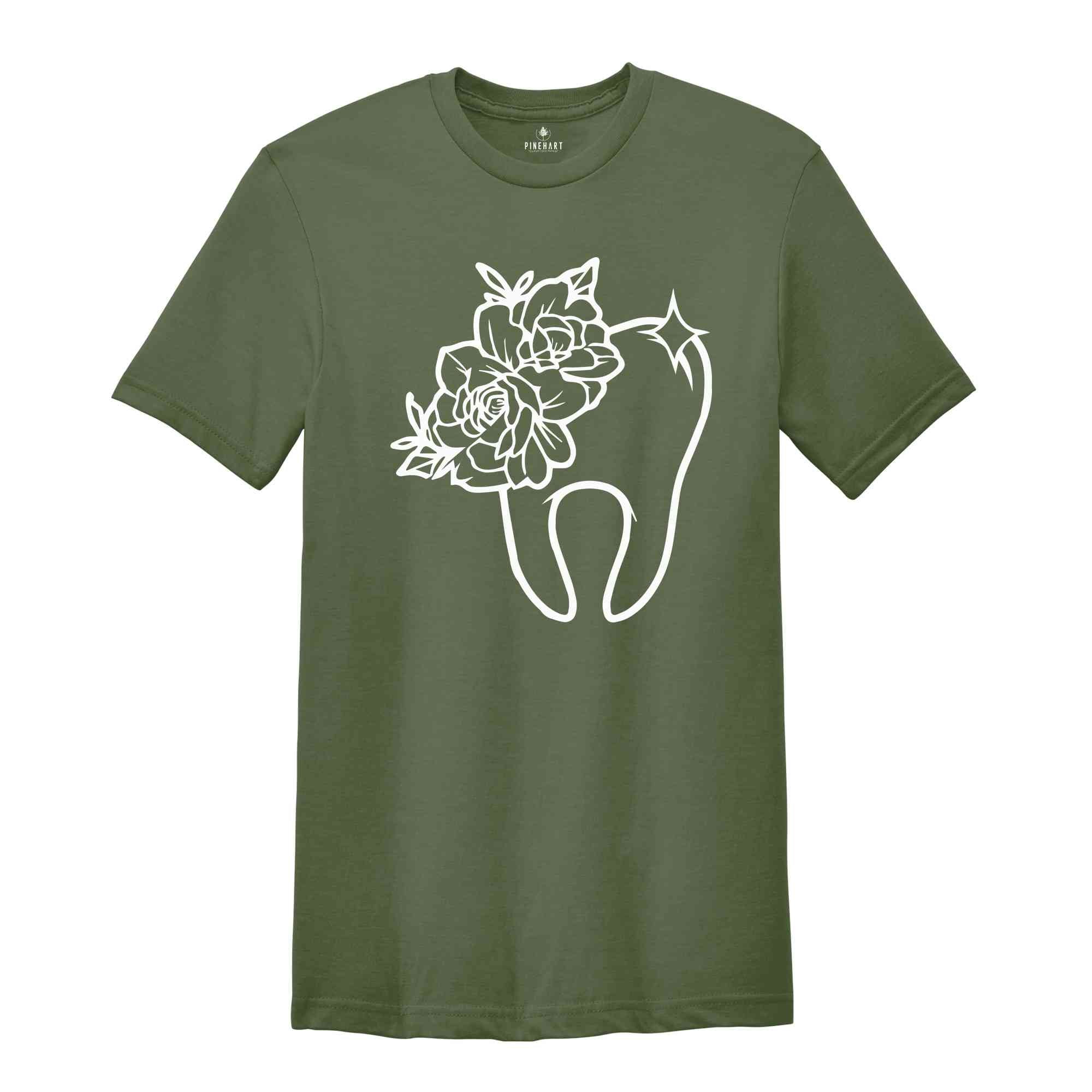 Custom Dental Shirts, Personalized Gift, Customized Dentist Shirts, Dental Assistant Gift, Dental Hygienist Shirt, Floral Tooth Graphic Tees