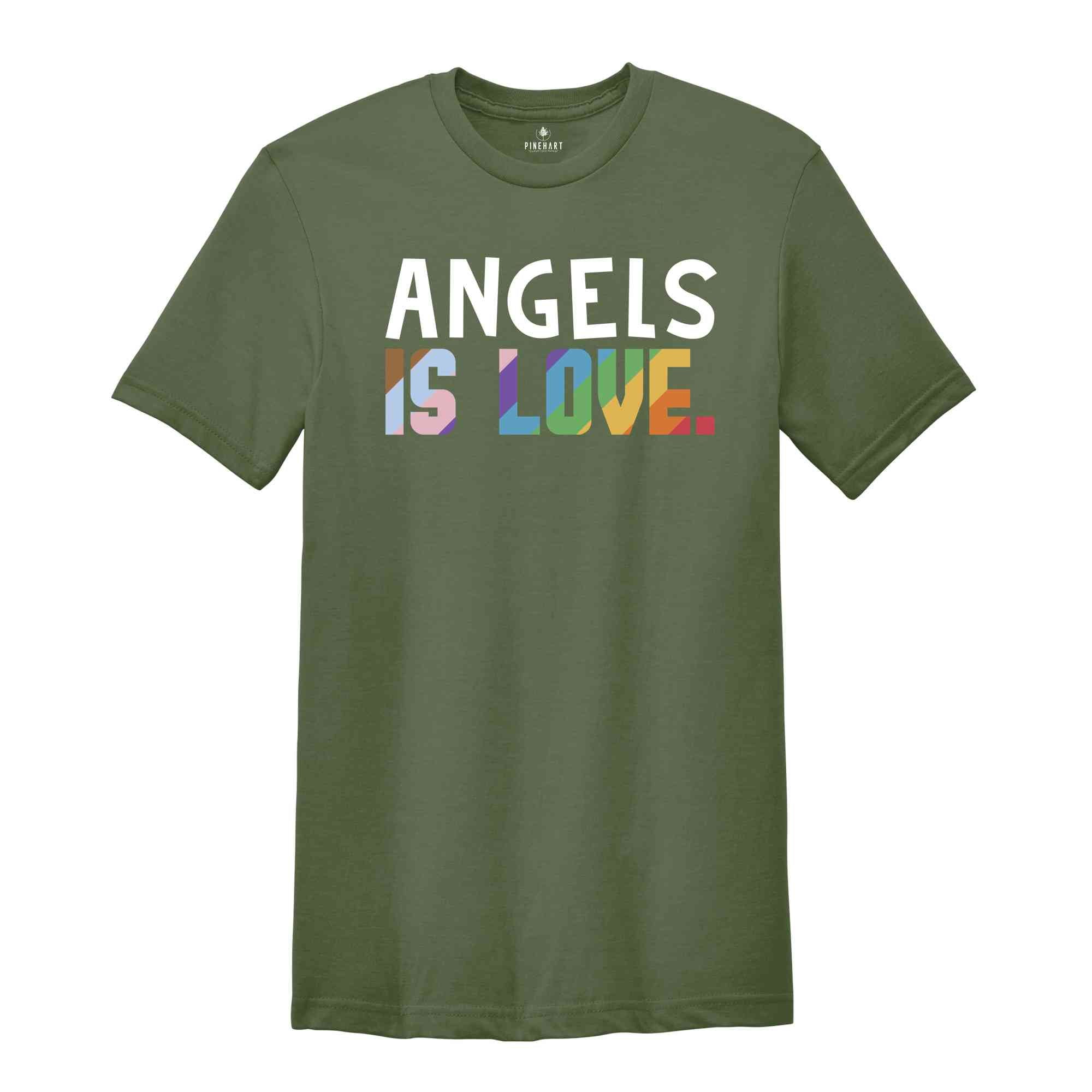 Angels Is Love Shirt, LGBTQ Shirt, Pride Month Shirt, Equal Rights Shirt, Love Is Love Shirt, Pride Shirt, Gay Shirt