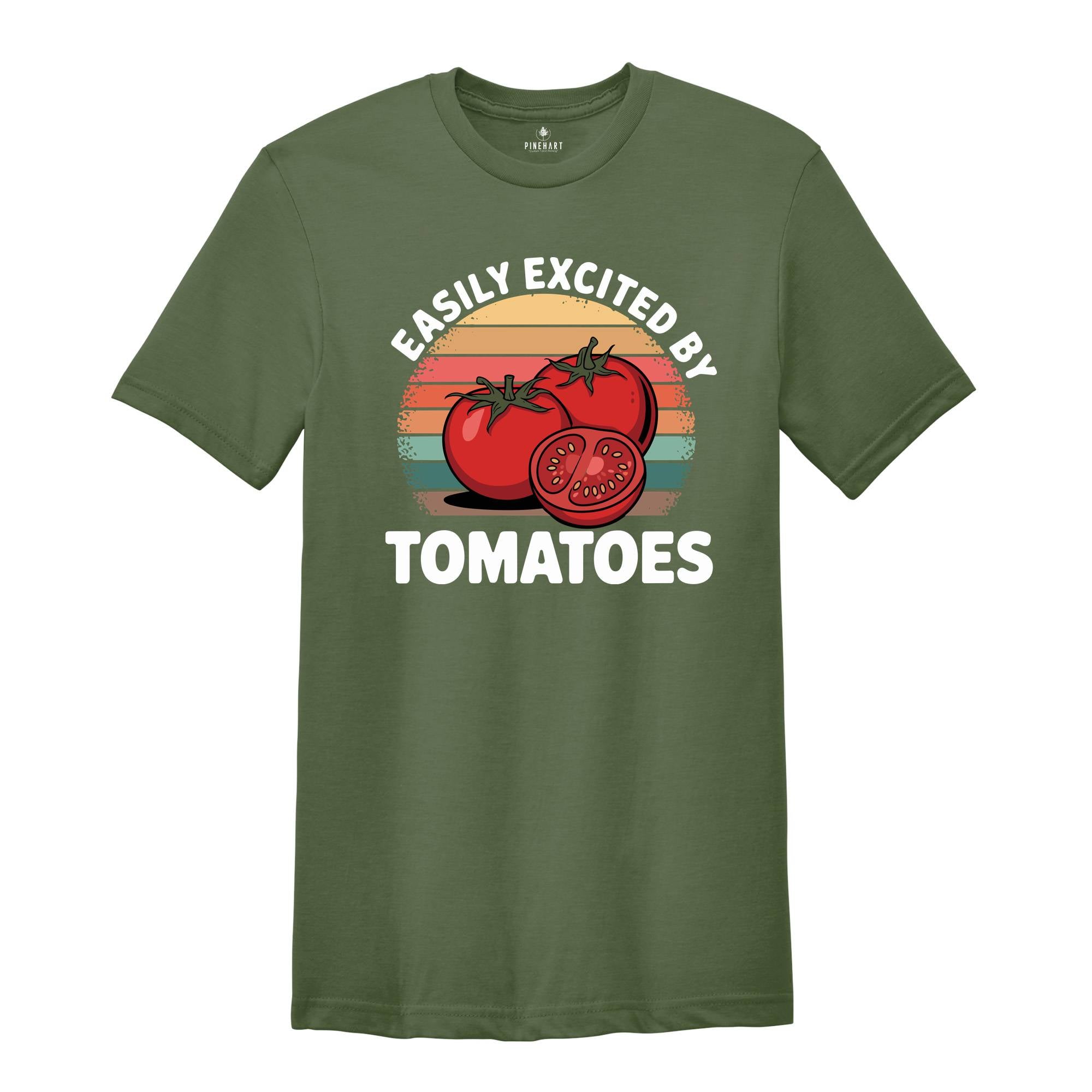 Easily Excited By Tomatoes Shirt, Tomato Gifts, Funny Tomato Shirt, Tomato Farm Shirt, Tomato Fruit Shirt, Tomato Shirt, Tomato Day