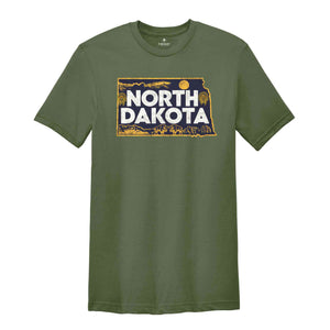 !Retro State Of North Dakota Shirt, State Of North Dakota Shirt, State Shirt, North Dakota Shirt, North Dakota Lover Shirt, Family Trip Tee