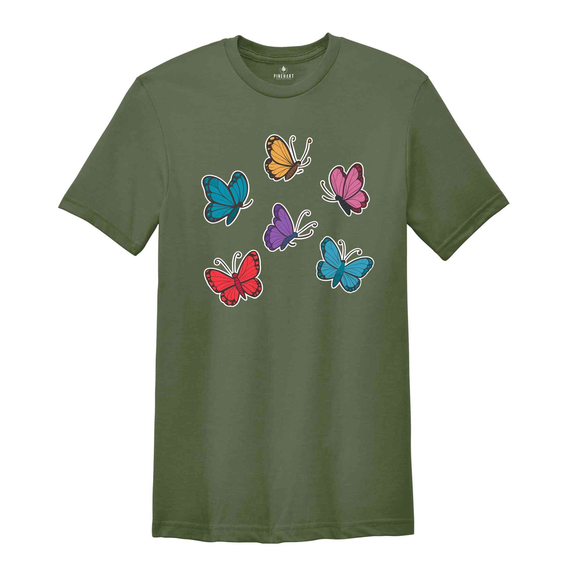 Butterfly Shirt, Colorful Butterfly Shirt, Butterfly Gift, Cute Butterfly Shirt, Butterfly Lovers Shirt, Butterfly Wings Shirt