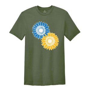 Sunflower Ukraine, Proud Ukrainian T-Shirt, Pray for Ukraine Tee, No War Ukraine, Ukraine Military Shirt