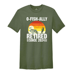 O-Fish-Ally Retired Since 2024,Fishing Retirement 2024 Shirt, Retirement Gift for Men, Officially Retired,Funny Retirement,Gift for Coworker