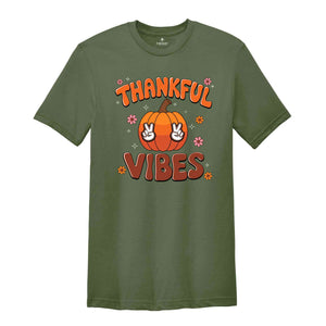 Thankful Vibes Shirt, Pumpkin Patch Shirt, Fall Shirt, Thanksgiving Heart Shirt, Thanksgiving Matching Shirt, Thanksgiving Shirt