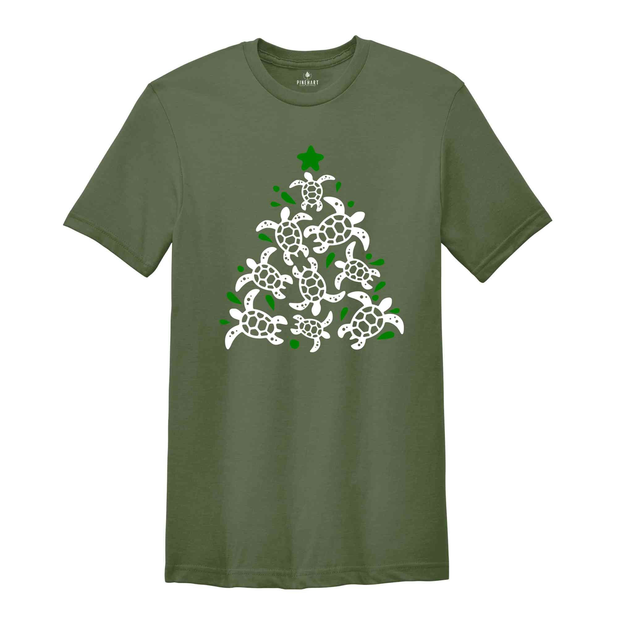 Christmas Tree Turtle Shirt, Turtle Lover Shirt, Animal Lover Gift, Holiday Turtle Shirt, Xmas Turtle Tee, Winter Turtle Shirt