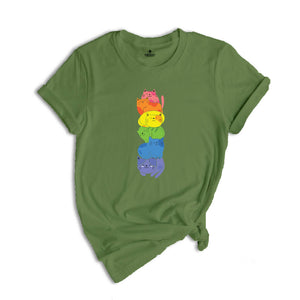 Purride Cat Shirt, LGBT Flag Shirt, Gay Pride Shirt, LGBTQ Shirt, Embroidery Rainbow Cat Shirt, Gay Shirt, Queer Cat Shirt