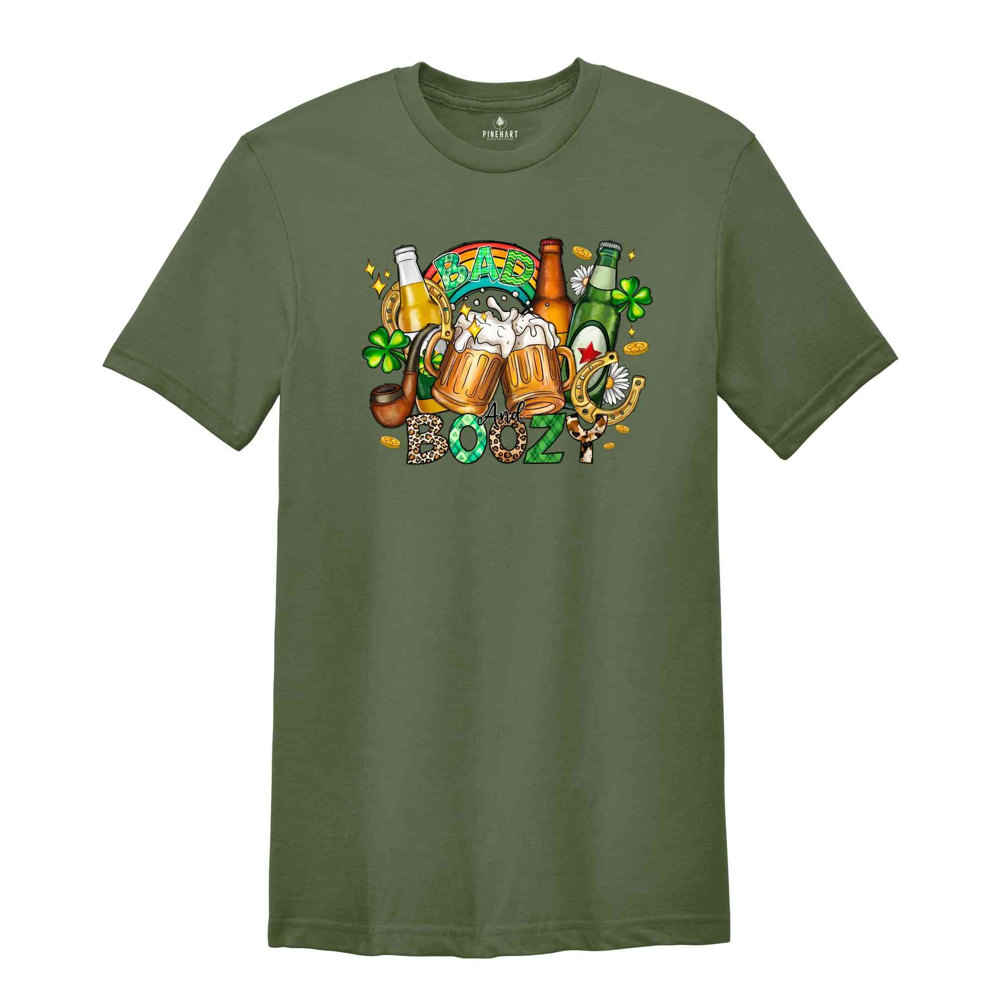 Bad And Boozy Shirt, Saint Patrick's Day Shirt, Beer Shirt, St. Patrick's Day Shirt, Saint Patrick Beer Shirt