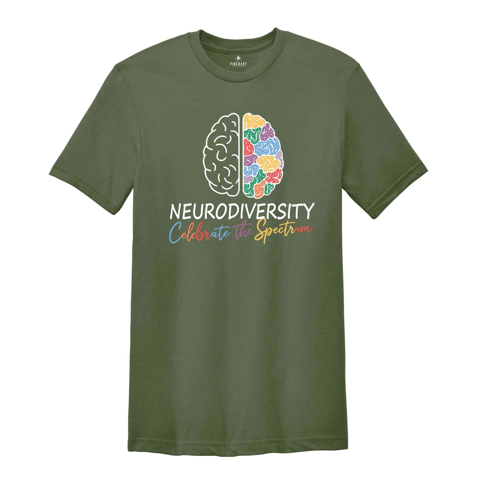 Embrace Neurodiversity Shirt, Celebrate the Spectrum Brain Autism T-Shirt, Neurodiversity T-shirt, Autism Awareness Shirt