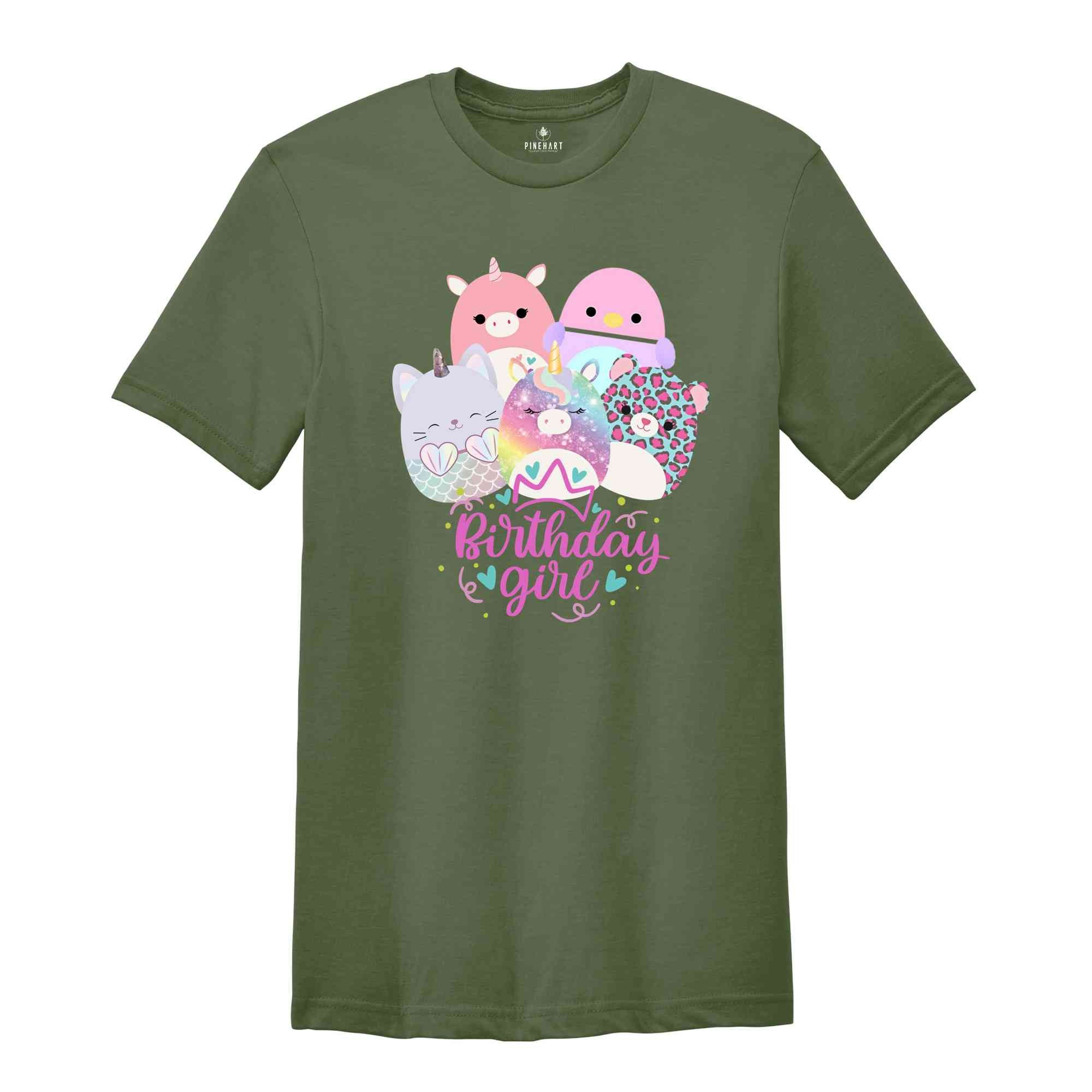 Birthday Squish Shirt, Cute Teenage Birthday, Birthday Girl Gift , 10Th Birthday, Squish Squad Shirt, Cute Squishmallow Shirt