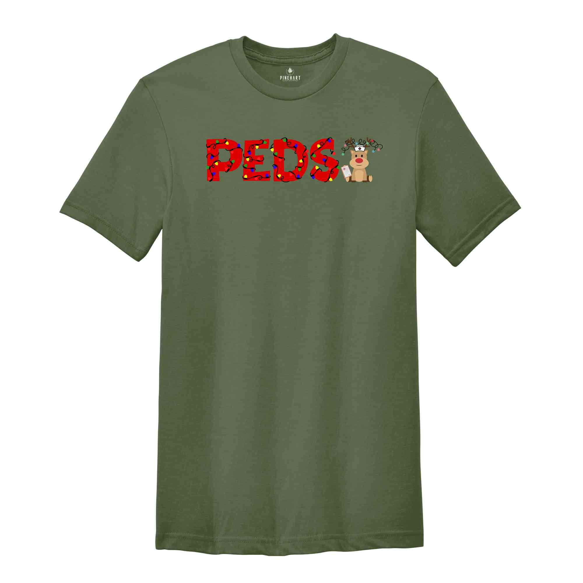 Christmas PEDS Shirt, Christmas Pediatrics T-Shirt, Peds Crew Tee, Christmas Pediatric Nurse Gift, Christmas Tee