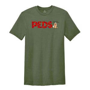 Christmas PEDS Shirt, Christmas Pediatrics T-Shirt, Peds Crew Tee, Christmas Pediatric Nurse Gift, Christmas Tee