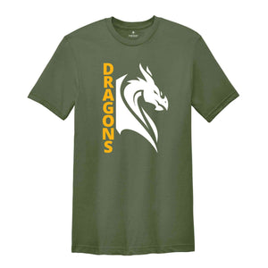 Dragons Shirt, Dragon Shirt, Custom School Name Shirt, Sports Team Shirt, Mascot Shirt, School Sports Team Shirt, School Shirt, Team Shirt