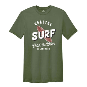 Coastal Surf Shirt, Coconut Girl Tee, Trendy Beachy Shirts, Surf Tshirt, Summer Tee, California Shirt, Ocean Wave Shirt