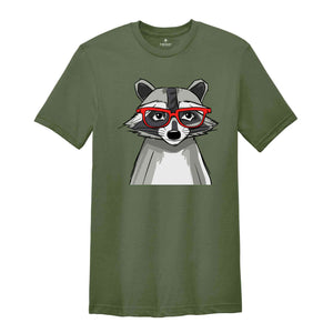 Raccoon Shirt, Cute Animal T-Shirt, Raccoon With Glasses, Raccoon Lover Shirt, Raccoon Gift, Raccoon Sweatshirt