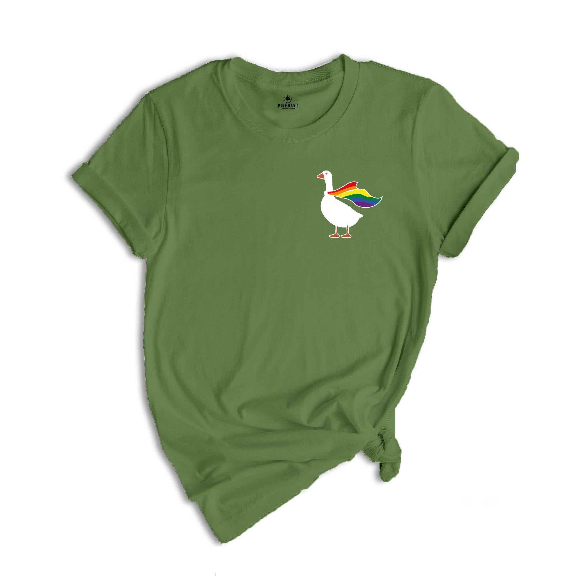 Rainbow Goose Shirt, LGBTQ Shirt, Pride T Shirt, Gay Shirt, Transgender Shirt, Human Rights Shirt, LGBTQ+ T Shirt, Rainbow T Shirt