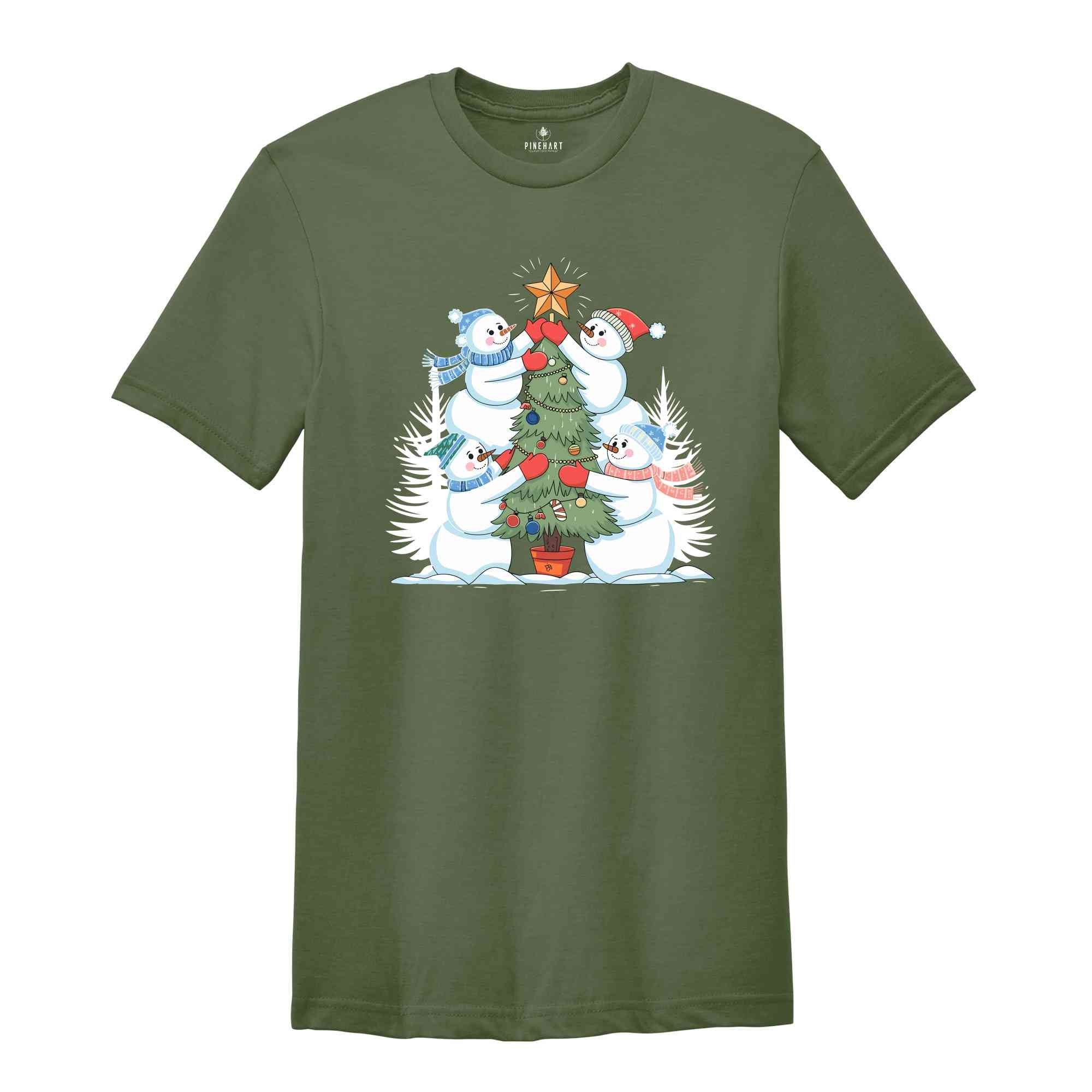 Snowman Shirt, Christmas Tree Shirt, Cute Holiday Tee, Christmas Shirt, Funny Snowman Shirt, Gift for Christmas, Winter Lover Shirt