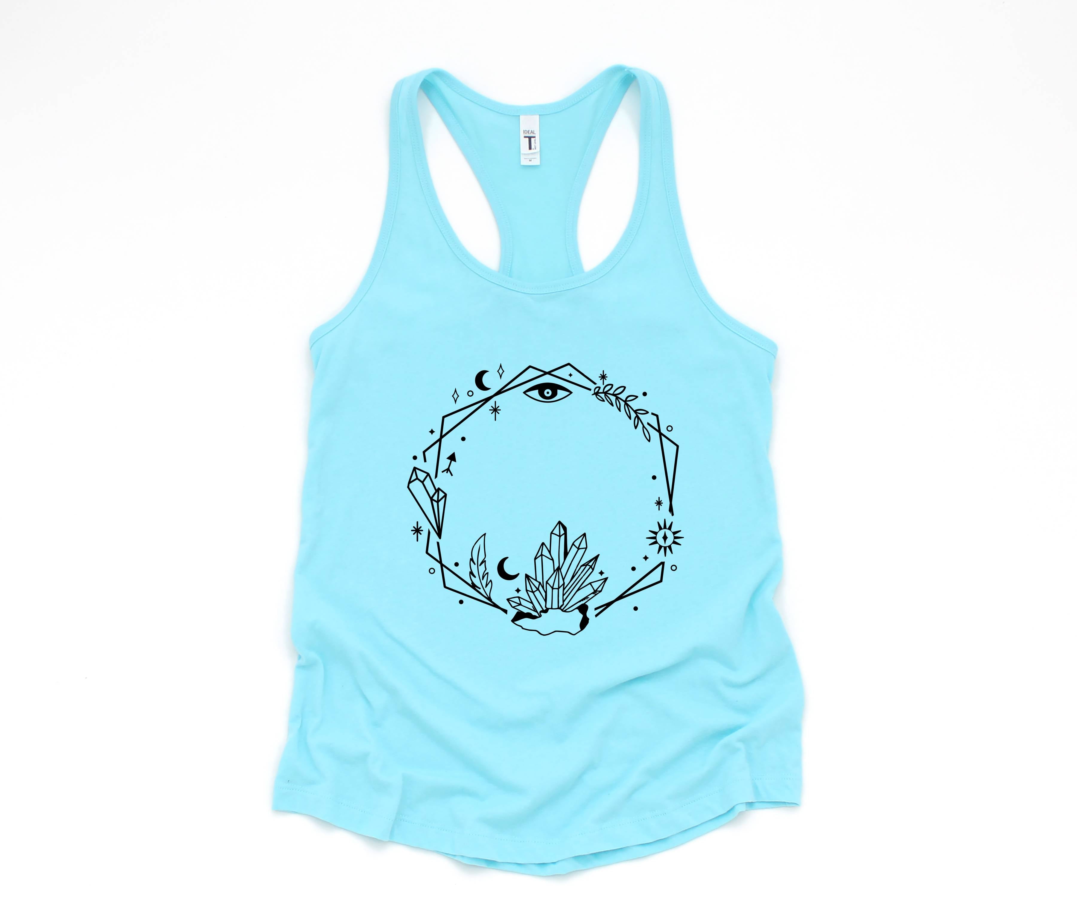 Wreath Tank Top, Witch Lover Tank Top, Crystal Tank Top, Mystic Tank Top, Spiritual Tank Top, Mystical Tank Top