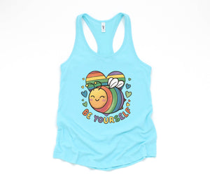 Cute LGBTQ Bee Tank Top, LGBTQ Pride Tank Top, Gay Pride Tank Top, Pride Month Tank Top, Love Is Love Tank Top, Rainbow Heart Tank Top