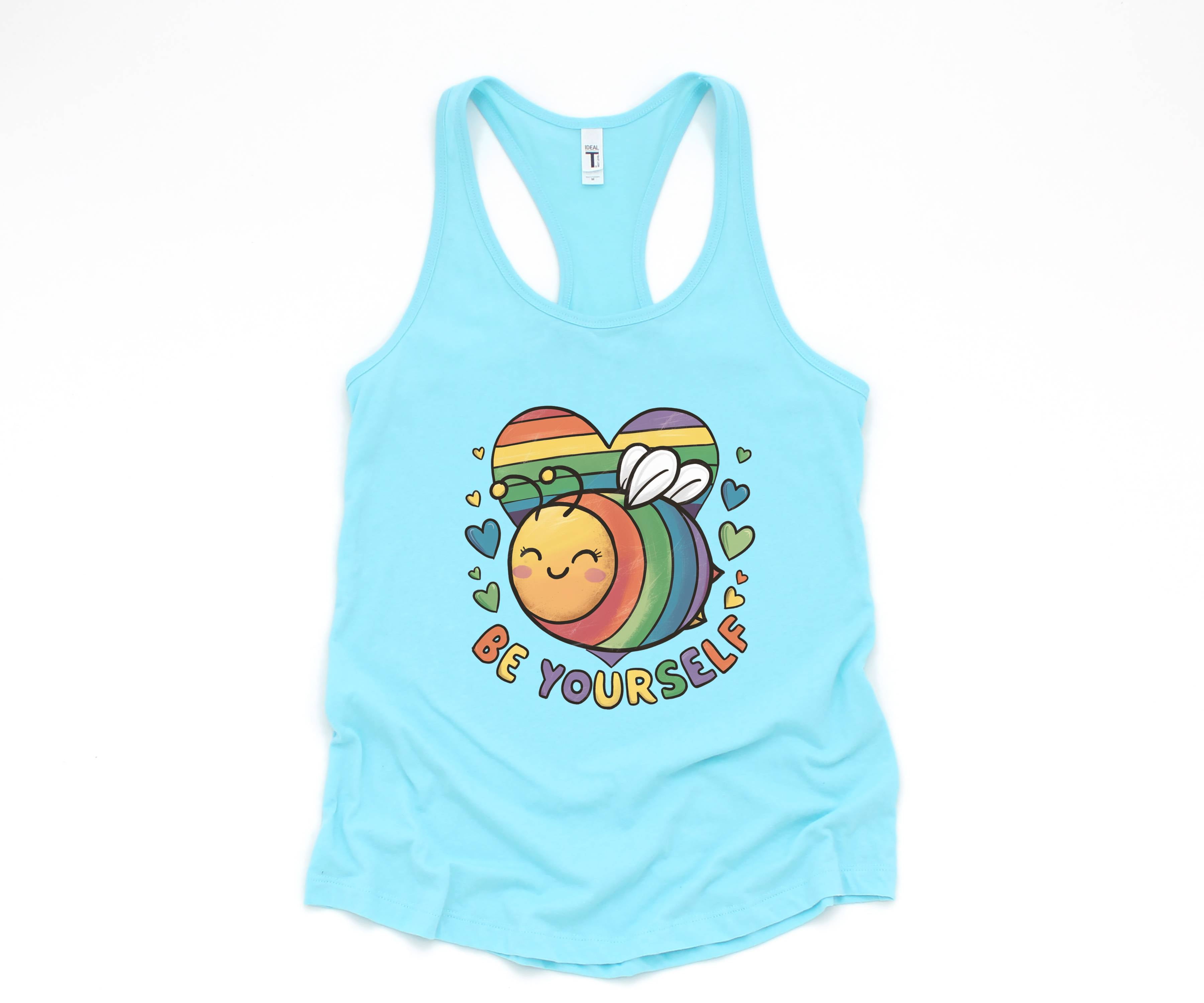 Cute LGBTQ Bee Tank Top, LGBTQ Pride Tank Top, Gay Pride Tank Top, Pride Month Tank Top, Love Is Love Tank Top, Rainbow Heart Tank Top