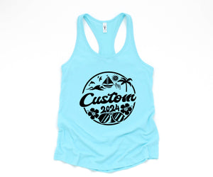 Custom Beach Trip Tank, Personalized Beach Trip Tank, Beach Fan Tank Top, Holiday Tank, Custom Vacation Tank, Custom Travel Tank