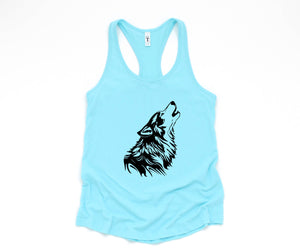 Wolf Tank Top, Howling Wolf Tank Top , Wolves Tank Top, Animal Tank Top, Camp Tank Top, Girls Tank Top, Gift for Mom