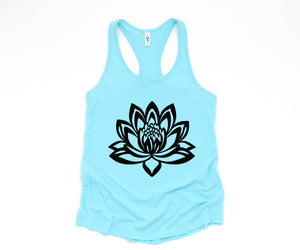 Lotus Tank Top, Fitness Tank Top, Yoga Tank Top, Flower Shirt, Wildflower, Workout Tank Top, Tank Tops for Women