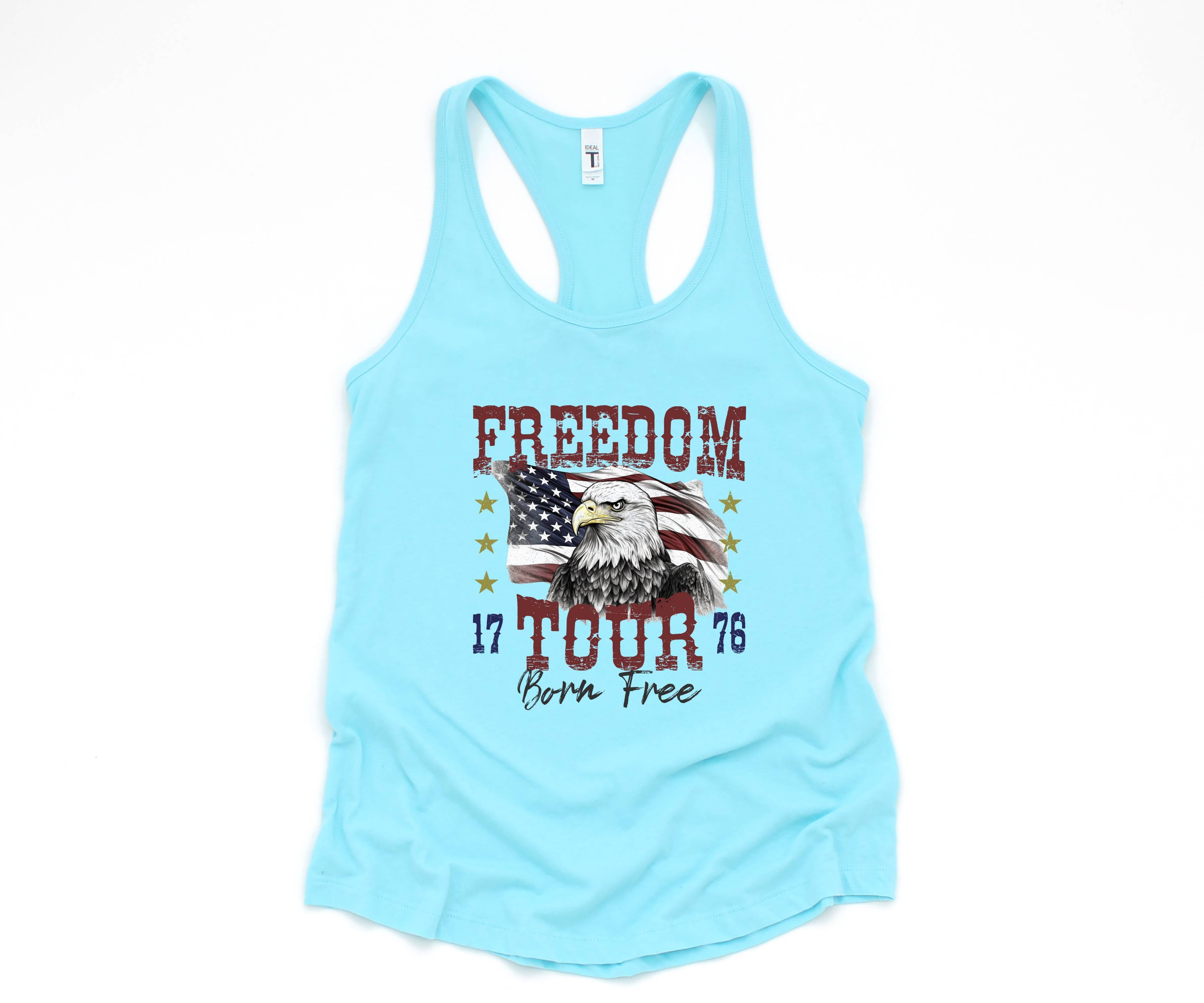 Freedom Tour Born Free Tank Top, USA Tank Top, Independence Day, 4th Of July Tank Top, USA Shirt, Fourth Of July Outfit, Bald Eagle Shirt