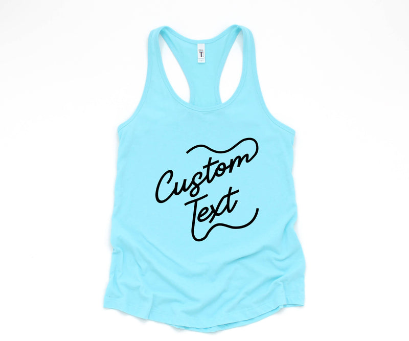 Custom Text Tank, Custom Bride Tank, Your Text Woman Tank, Custom Fitness Tank, Women Custom Workout Tank, Custom Workout Tank Top