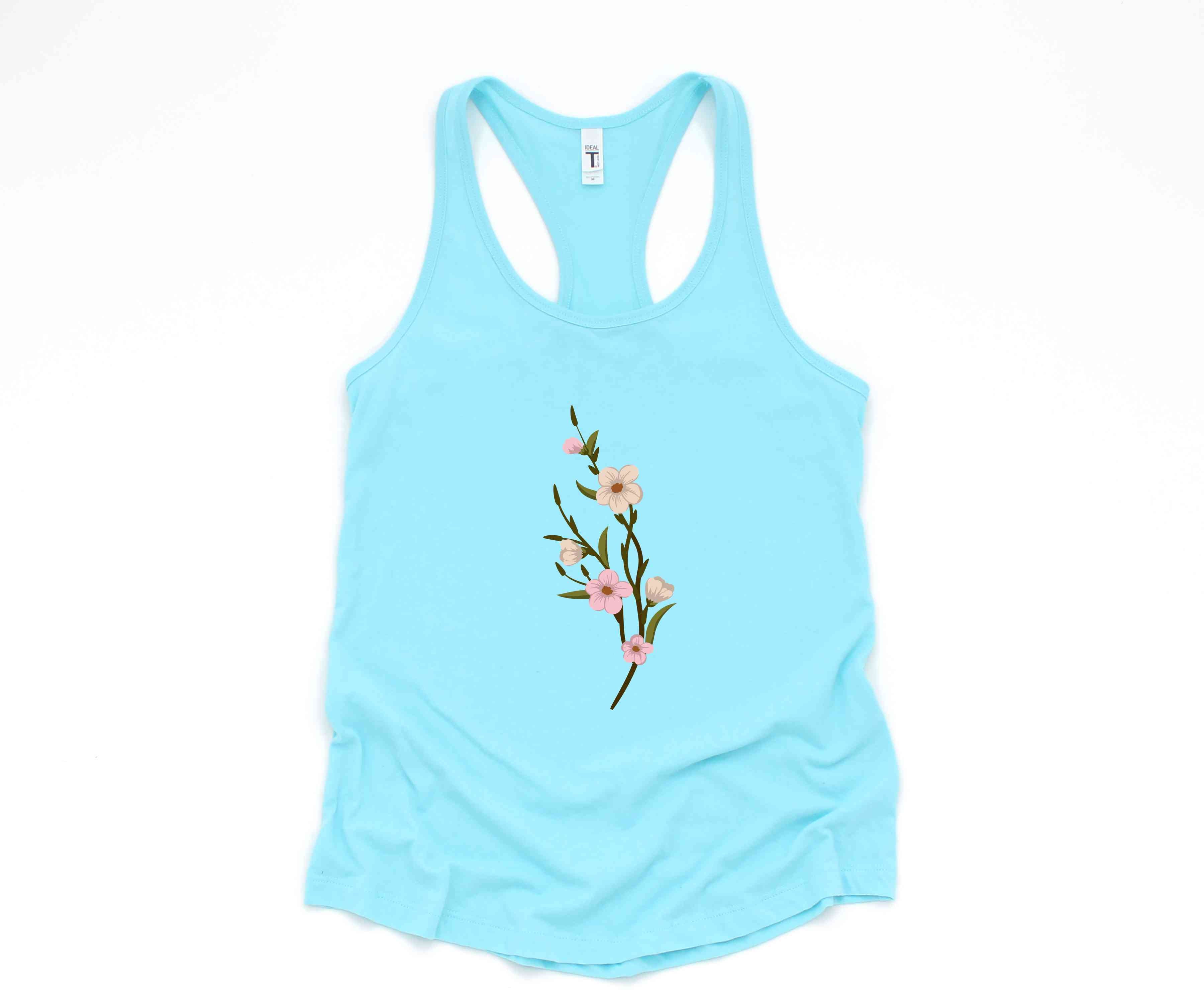 Flowers Tank Top, Trans Pride, Trans Rights, Subtle Trans Tank Top, Cool Trans Shirt, Trans Tank Top, Cute Trans Gift