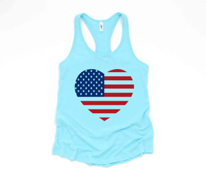 American Flag Tank Top, 4th of July Tank Top, Heart Tank Top, Independence Day Tank Top, Freedom Tank Top, Memorial Day Tank Top