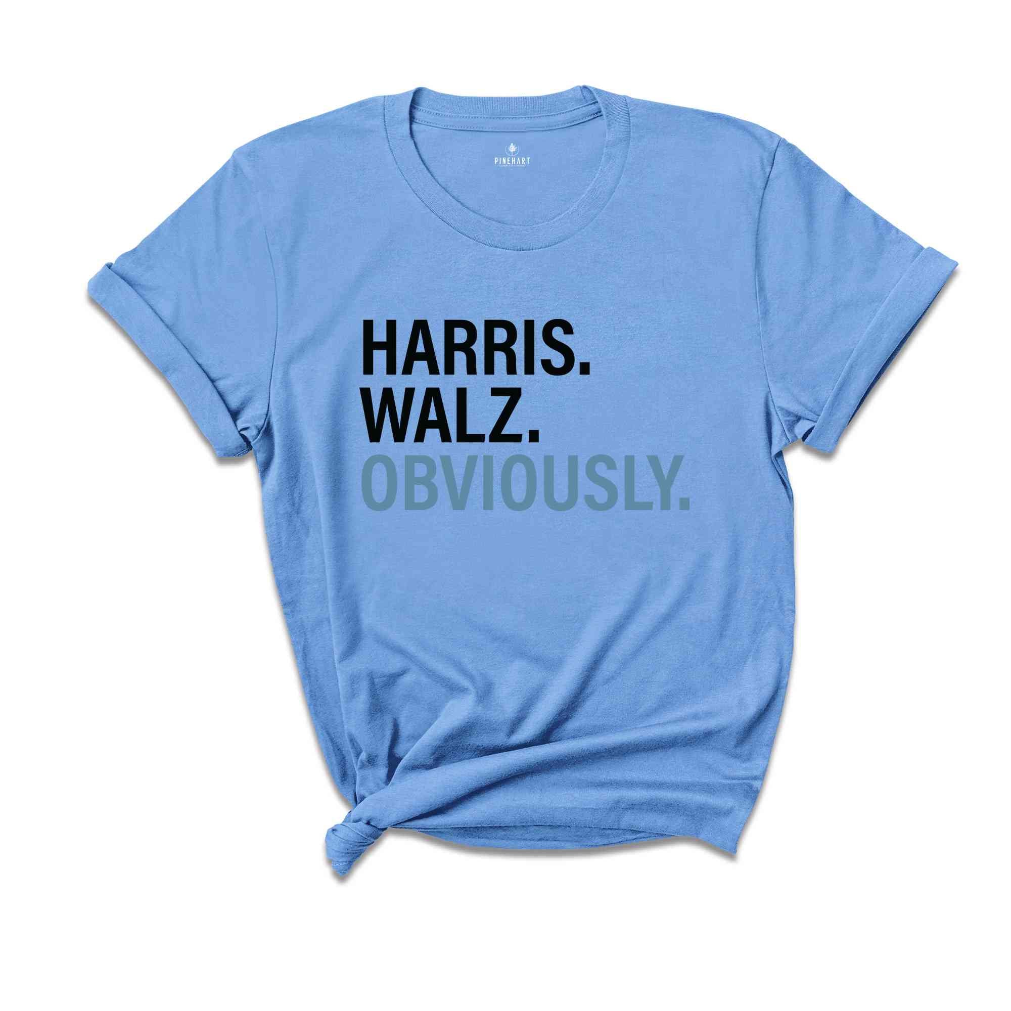 Harris Walz Obviously T-Shirt, Madam President Election 2024 Shirt, Democrat Vote Shirt, Kamala Walz Shirt