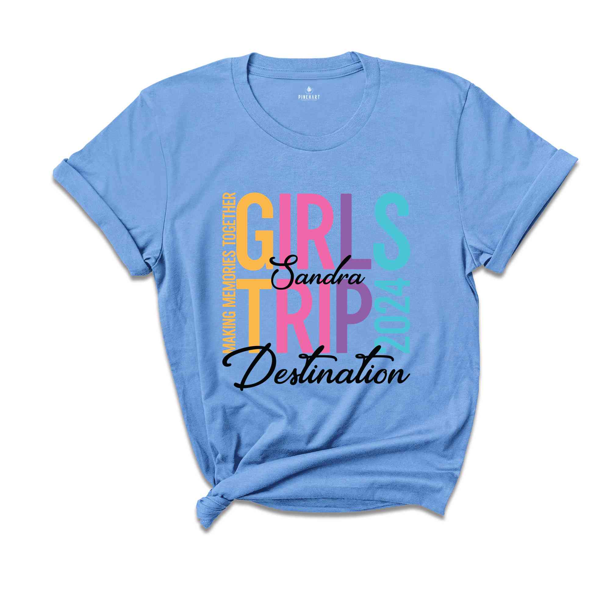 Custom Girls Trip 2024 Shirt, Personalized Girl Vacation Shirt, Weekend Matching Shirts, Beach Shirt, Summer Shirt, Vacay Mode Shirt