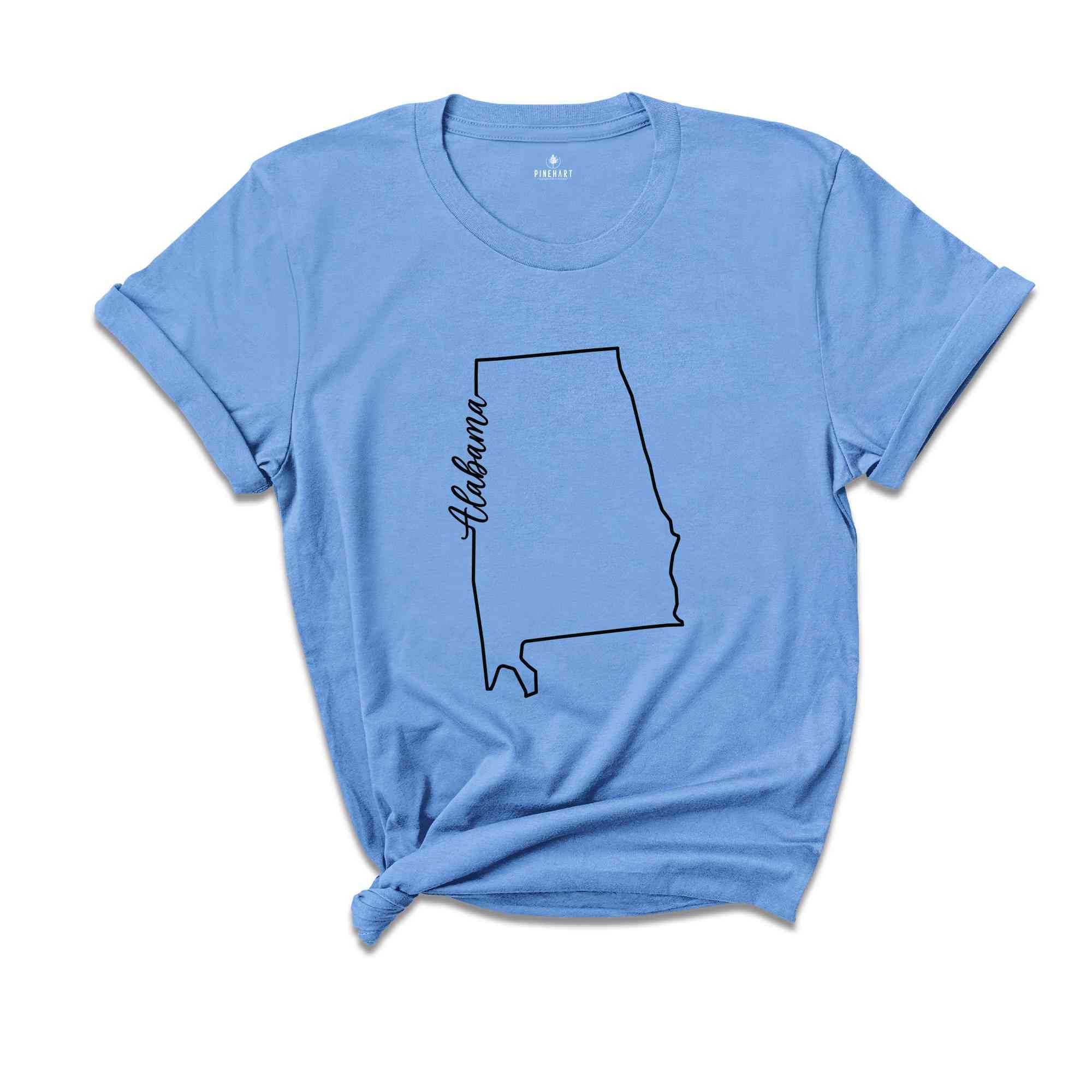 Alabama State Shirt, The USA State Shirt, Alabama USA Shirt, Alabama Map Outline Shirt, US Outline Shirt, United States Shirt