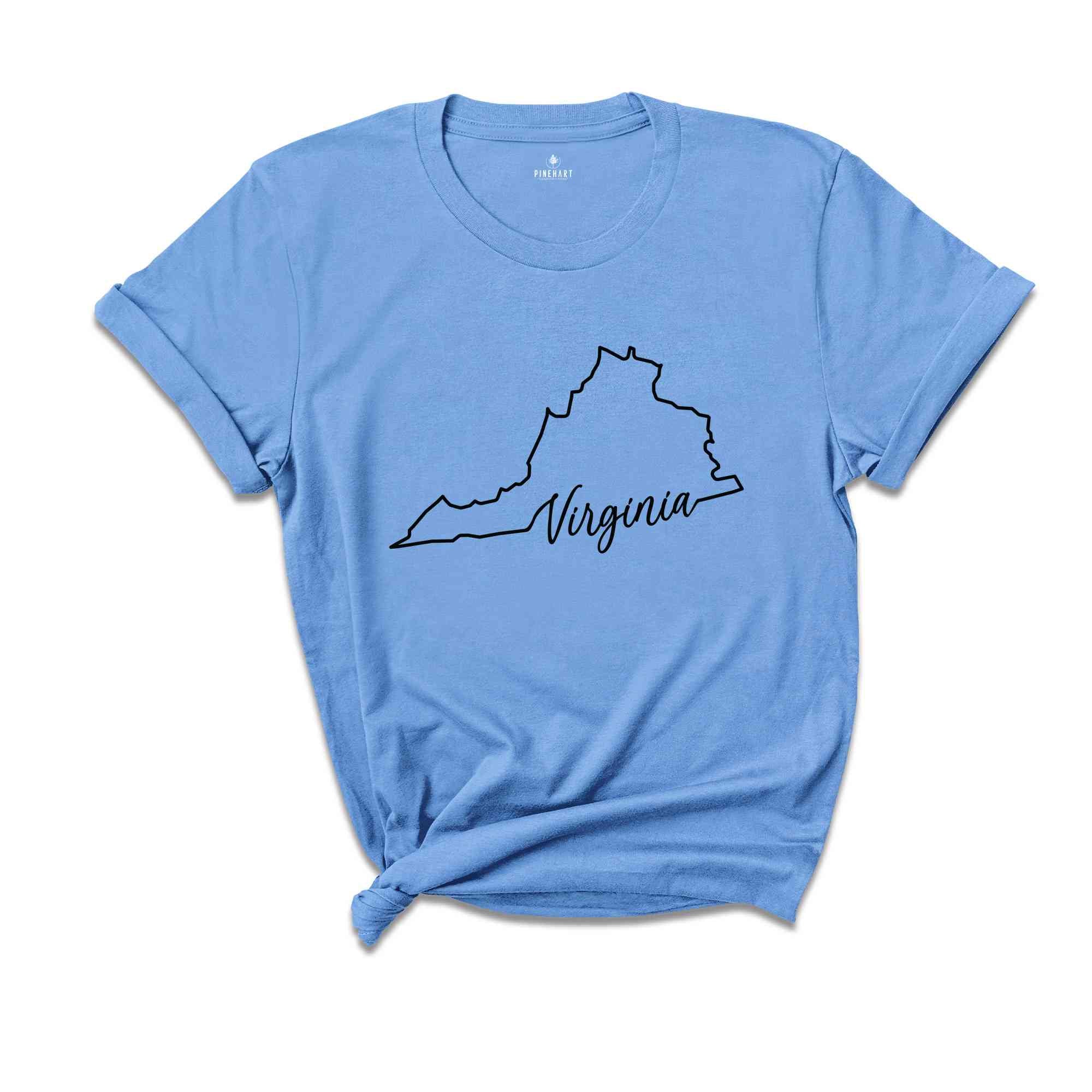 Virginia State Shirt, The USA State Shirt, Virginia USA Shirt, Virginia Map Outline Shirt, US Outline Shirt, United States Shirt