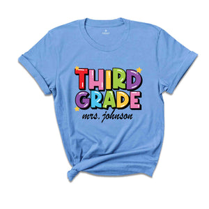 Custom Third Grade Teacher Comfort Colors® Shirt, Third Grade Dream Team Shirt, Personalized 3rd Grade Teacher, Back to School Teacher Gifts