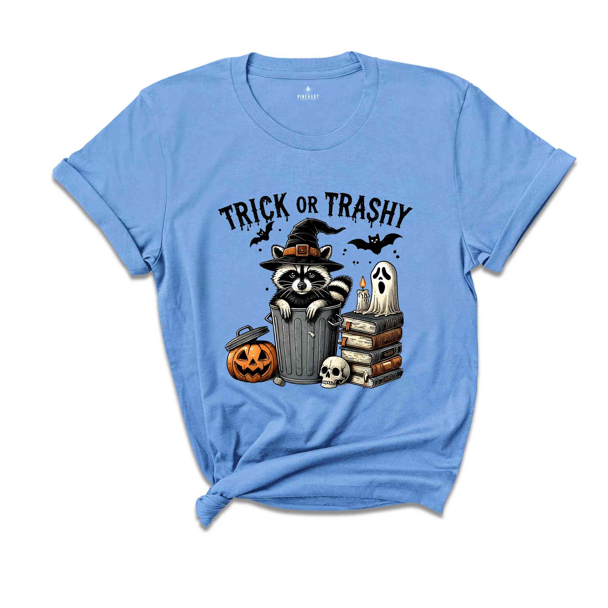 Trick Or Trashy Raccoon Halloween Shirt, Cute Raccoon T-shirt, Retro Raccoon Tee, Halloween Raccoon Tee, Pumpkin Gift