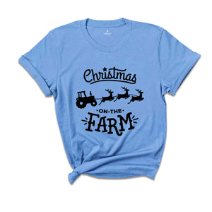 Christmas On The Farm Tee, Xmas Gift, Farmer Tee, Holiday Shirt, Family Matching, Farming Shirt, Christmas Farmer, Farmer Gift